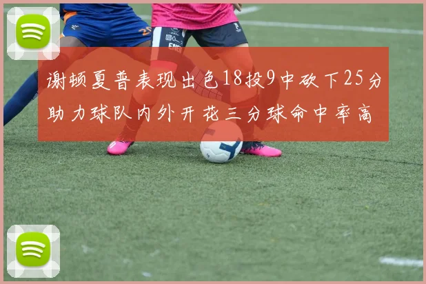 谢顿夏普表现出色18投9中砍下25分助力球队内外开花三分球命中率高达50